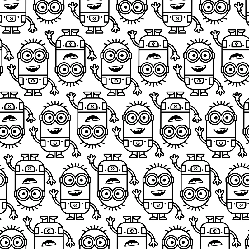RoomMates Minions Line Art Black Peel & Stick Wallpaper