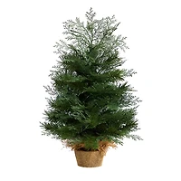 2ft. Pre-Lit Artificial Christmas Tree in Burlap Base, Warm White LED Lights 