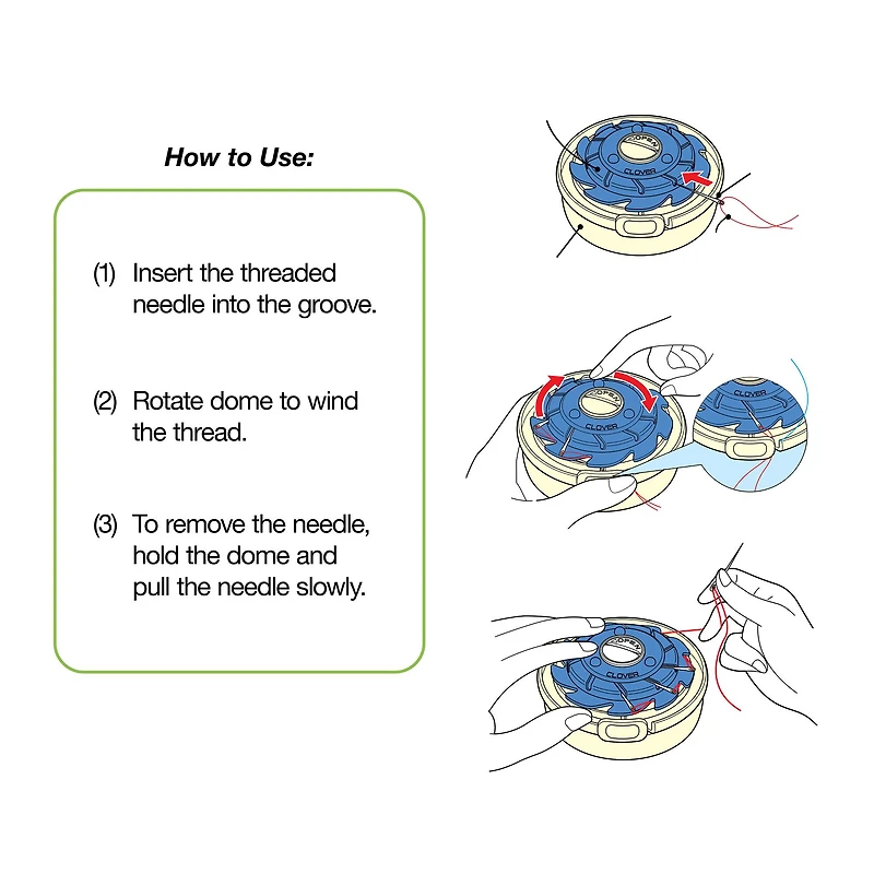 Clover 3" Dome Threaded Needle Case