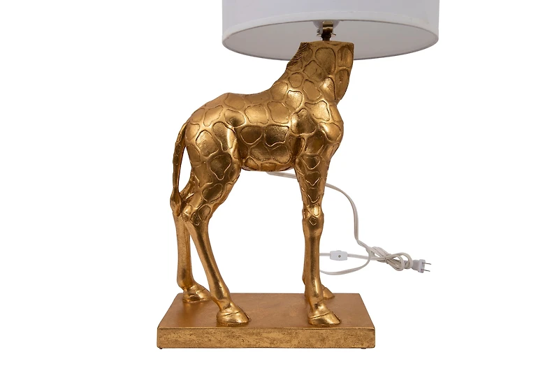 Hello Honey® 27.8" Gold Giraffe Lamp with Linen Shade