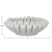 Hello Honey® 7" White Round Marble Pleated Dish