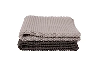 Hello Honey® Gray & Charcoal Square Cotton Knit Dish Cloth Set