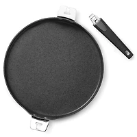 THE ROCK by Starfrit 12.5" Pizza Pan & Flat Griddle With T-Lock Detachable Handle