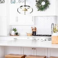 Hello Honey® Robert Stevenson Lighting Alston 16" Antique Nickel Glass & Metal Ceiling Light