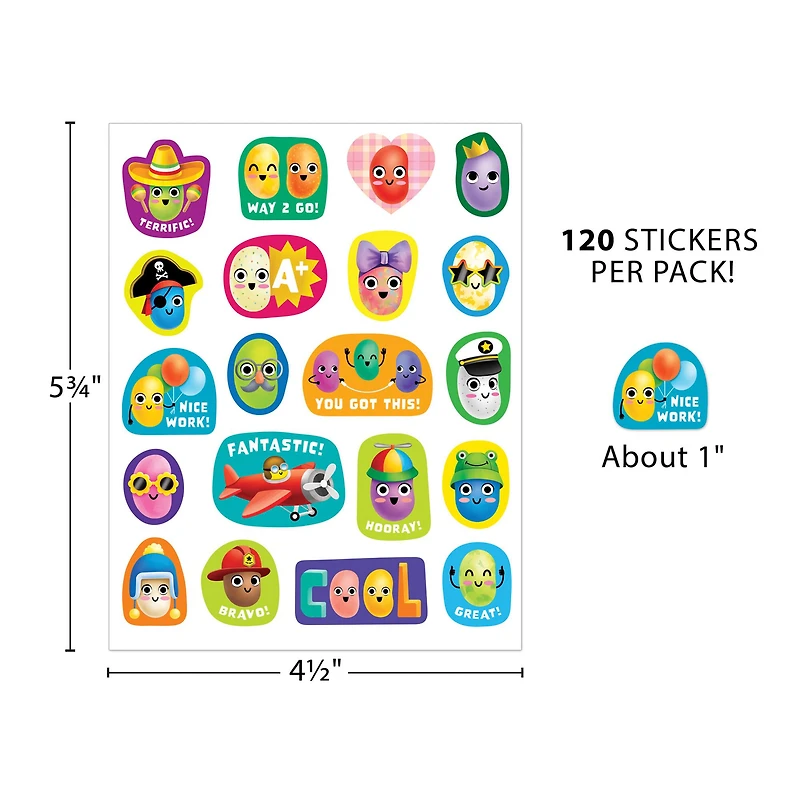Teacher Created Resources® Jelly Bean Smelly Stickers, 6 Packs of 120