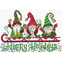Imaginating Happy Holiday Gnomes Counted Cross Stitch Kit
