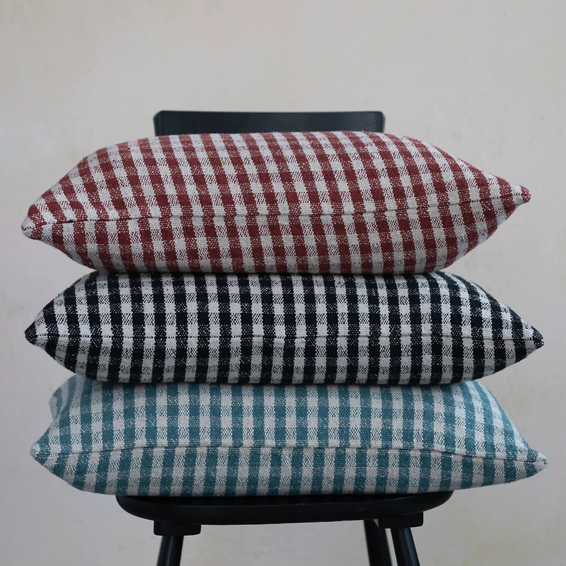 Hello Honey® Gingham Woven Recycled Cotton Blend Lumbar Pillow Cover