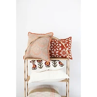 Hello Honey® Metallic Floral Pattern Cotton Pillow with Eyelash Fringe