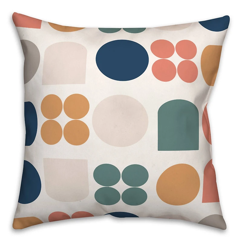 Retro Shapes Throw Pillow