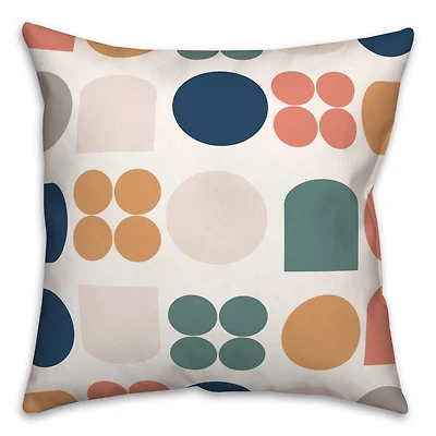 Retro Shapes Throw Pillow