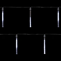 10ct. White Transparent Dripping Icicle Snowfall Christmas Light Tubes with Clear Wire