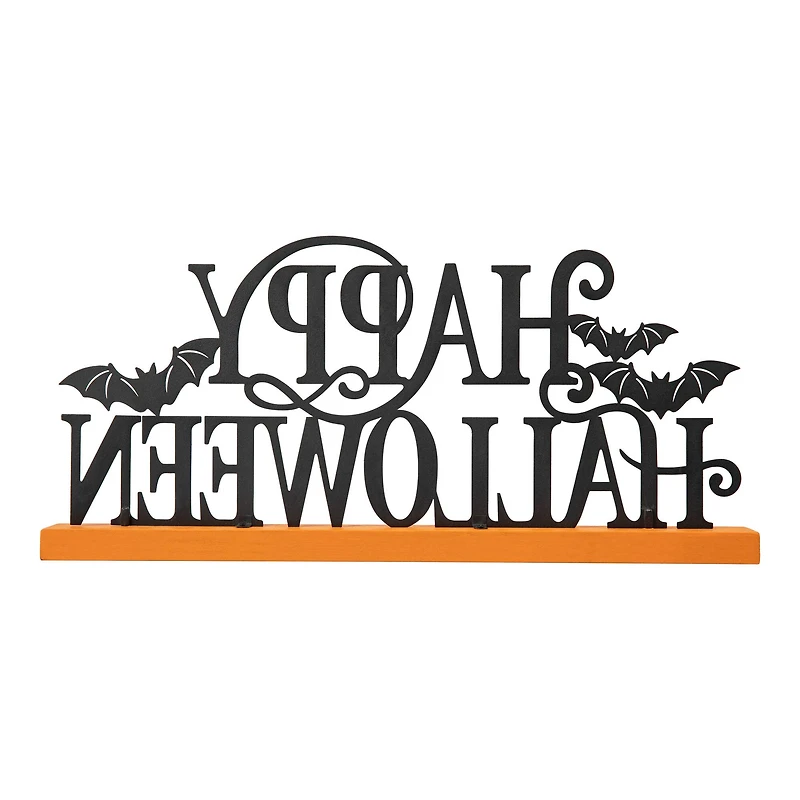 Glitzhome® 18" Happy Halloween Wood and Metal Table Décor