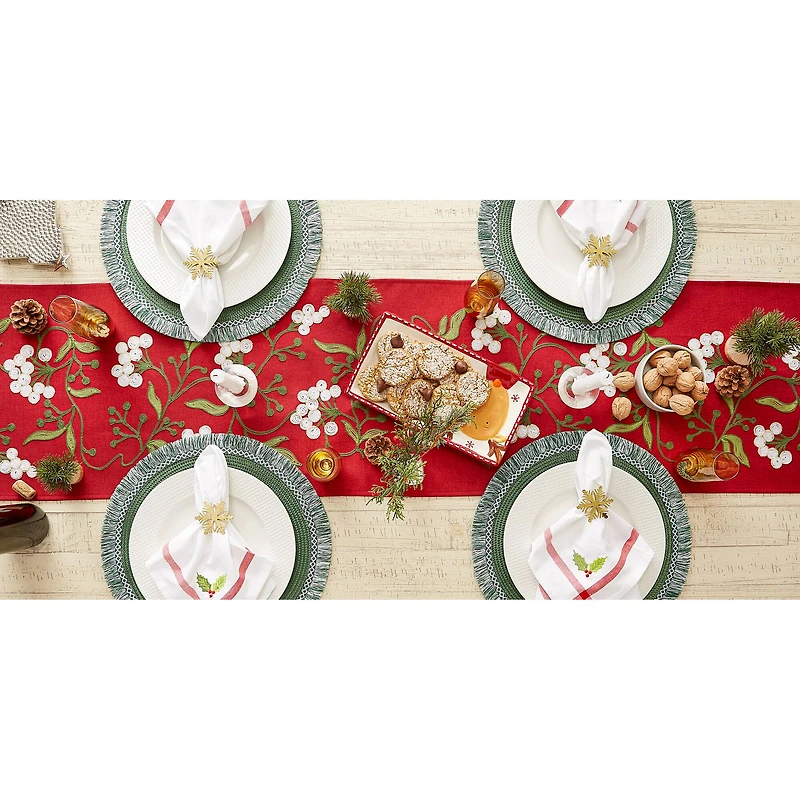 DII® 108" Mistletoe Embroidered Table Runner