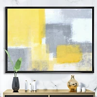 Designart - Grey and Yellow Blue Abstract XXI