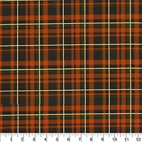 Fabric Traditions Fall Brown Plaid Glitter Cotton Fabric