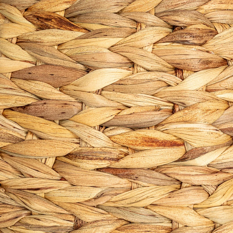 Household Essentials 18" Natural Water Hyacinth Hourglass Stool