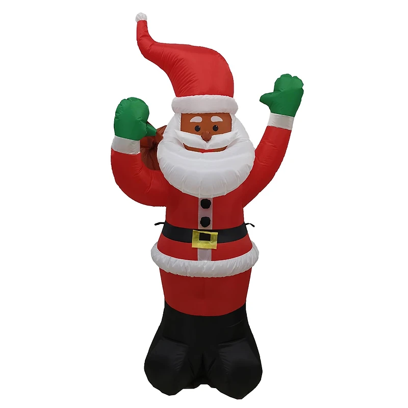 Santa's Workshop 6ft. Black Santa Inflatable with Blower