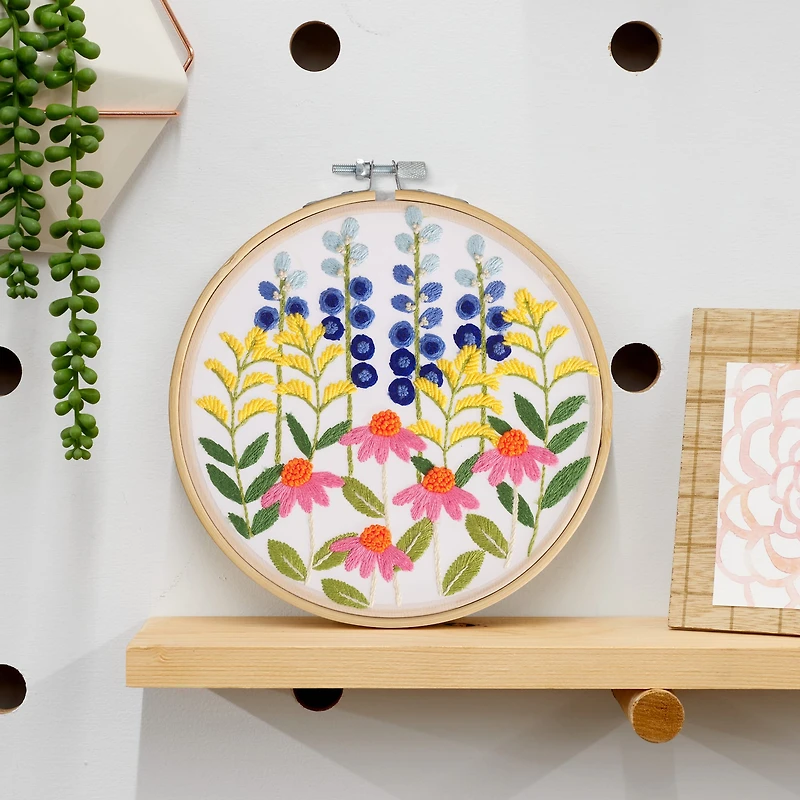 8" Wildflowers Stamped Design Embroidery Kit by Loops & Threads®