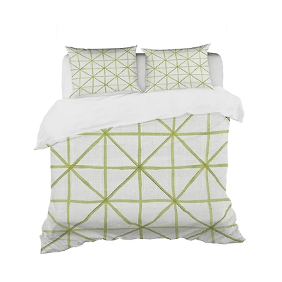 Designart 'geometric Green Triangle II' Geometric Bedding Set