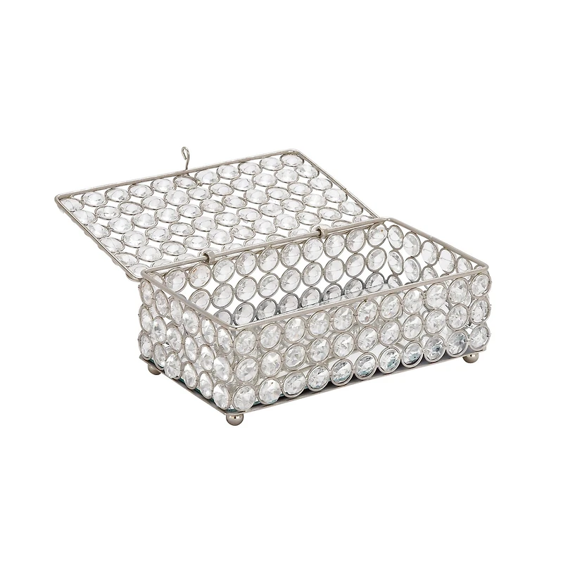 Silver Crystal Glam Jewelry Box