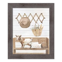 Goat Harvest Bench Western Framed Print