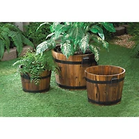 3 Apple Barrel Planters Set