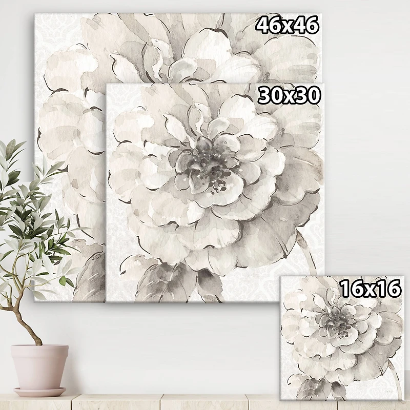Designart - Indigold Grey Peonies I