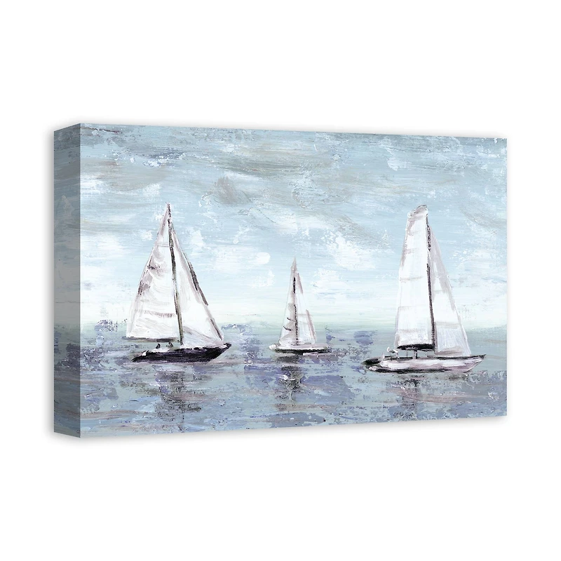 Boats on Horizon Canvas Wall Art
