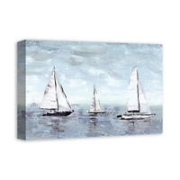 Boats on Horizon Canvas Wall Art