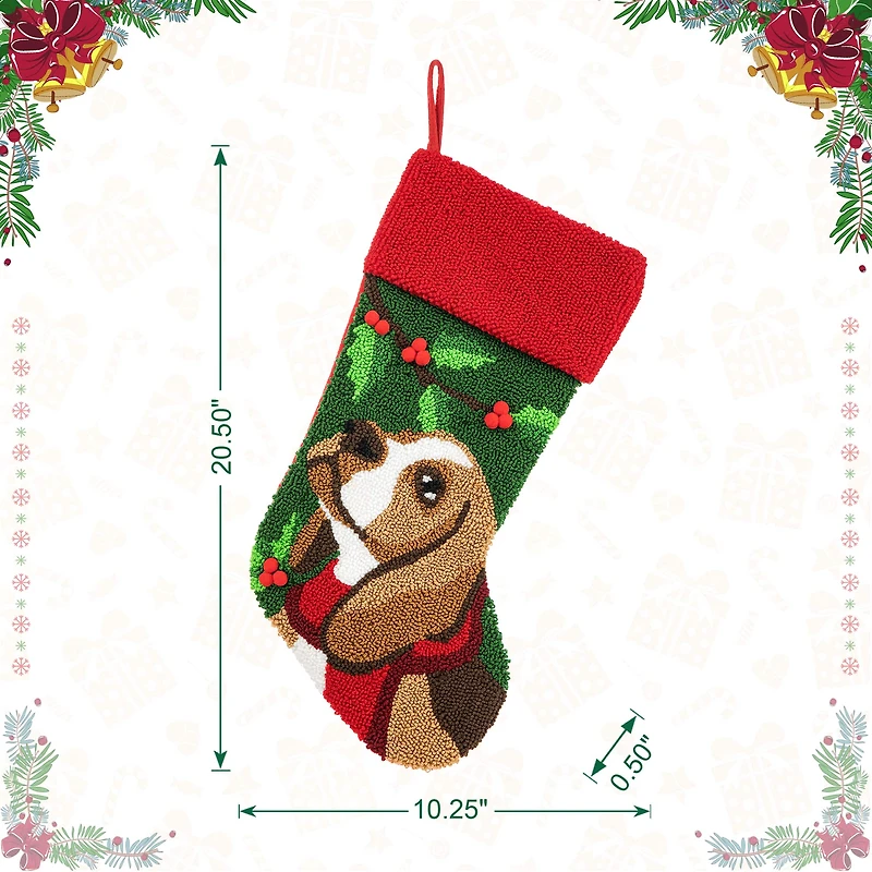 Glitzhome® 20.5" Dog Hooked Stocking