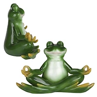 Design Toscano 12" Strike a Pose Zen Yoga Frog Statues, 2ct.