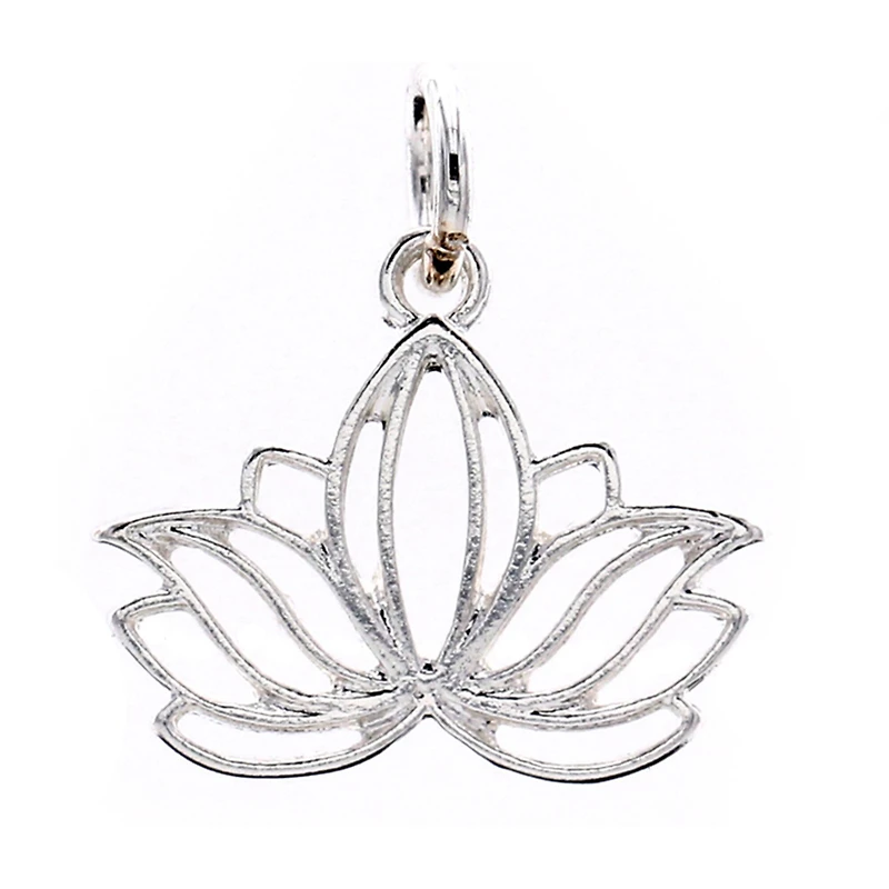 Charmalong™ Silver Plated Lotus Charm by Bead Landing™