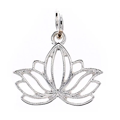 Charmalong™ Silver Plated Lotus Charm by Bead Landing™