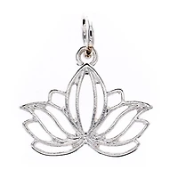 Charmalong™ Silver Plated Lotus Charm by Bead Landing™