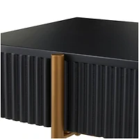 42" Black Console Table with Gold Metal Legs
