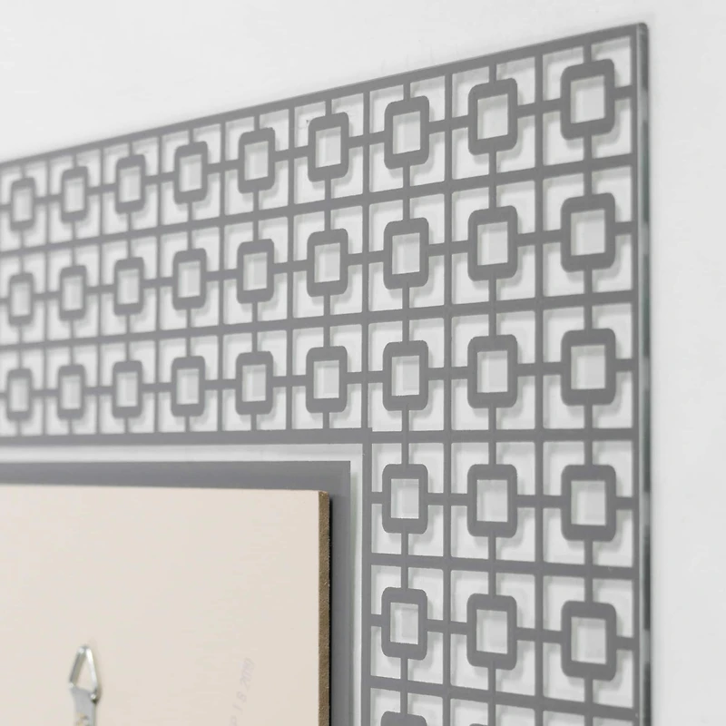 Head West® 29" Geometric Square Lattice Trellis Accent Wall Mirror