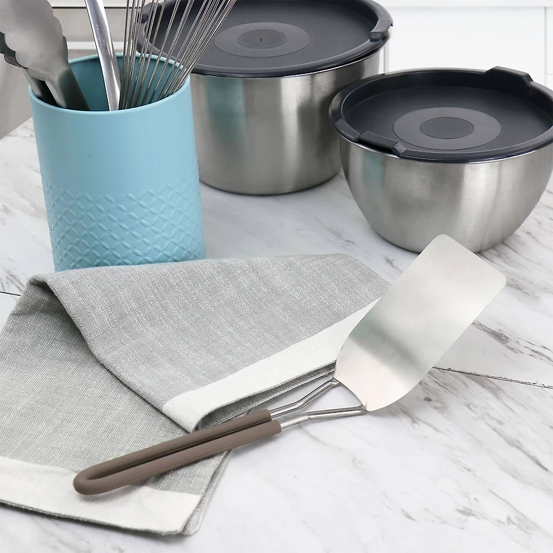 Martha Stewart Everyday Taupe Stainless Steel Spring Turner