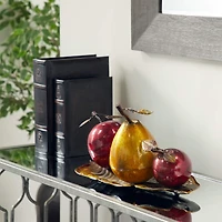 19" Red Iron Traditional Decorative Fruit with Tray