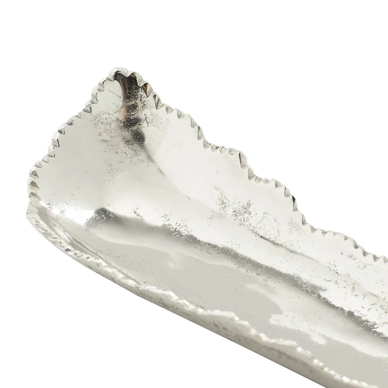 Silver Aluminum Contemporary Tray