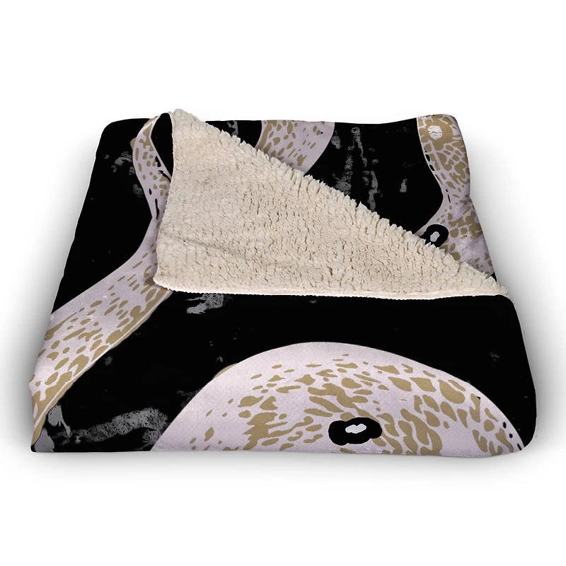 Black Snake Collage Fleece Throw