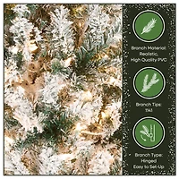 9ft. Pre-Lit Acacia Flocked Artificial Christmas Tree, Clear Lights