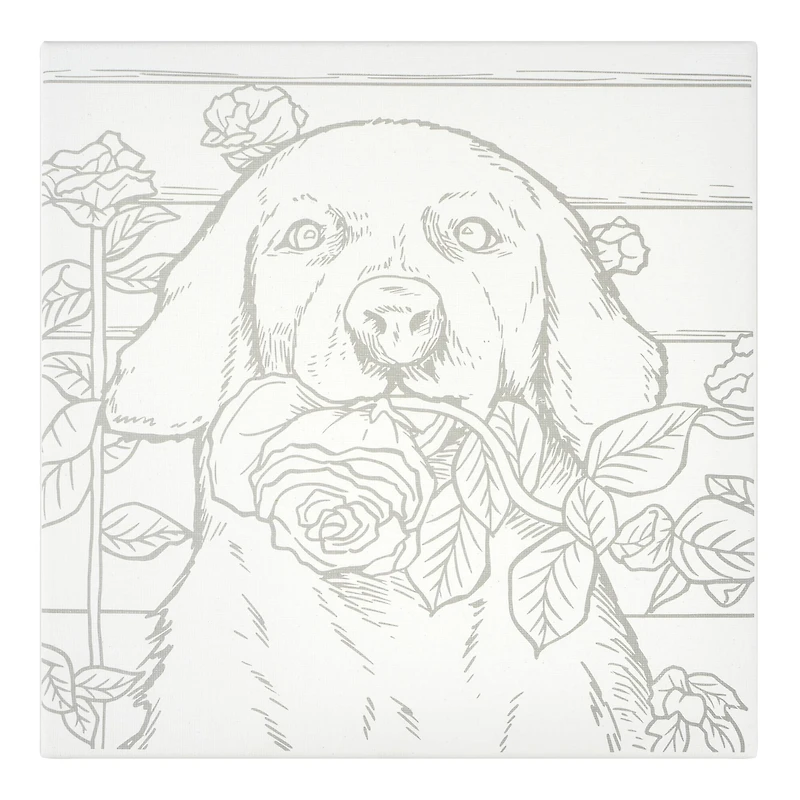 11" x 11" Floral Puppy Canvas Painting Kit by Craft Smart®