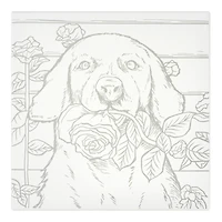 11" x 11" Floral Puppy Canvas Painting Kit by Craft Smart®