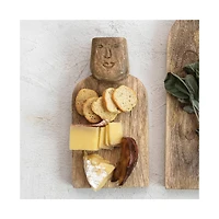 Hello Honey® Hand-Carved Mango Wood Cutting Board with Face Handle