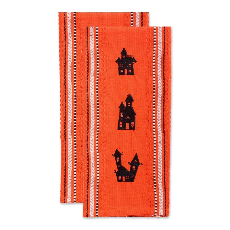 DII® Haunted Houses Embroidered Dishtowel Set