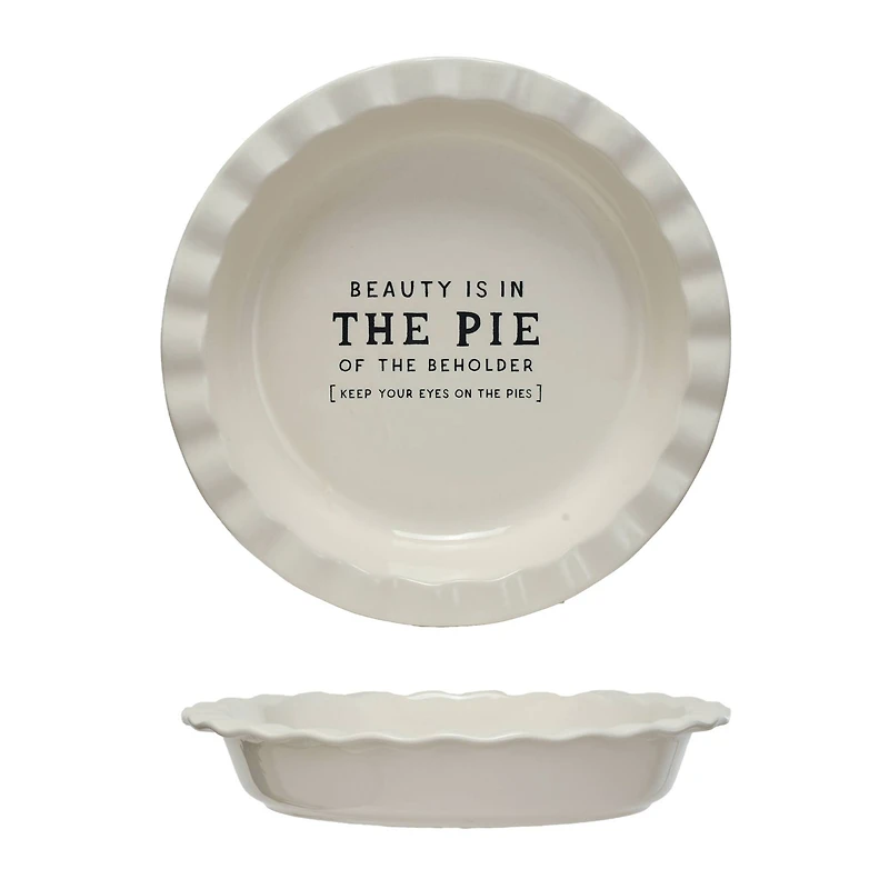 Hello Honey® White 11.25" Round Stoneware Pie Dish