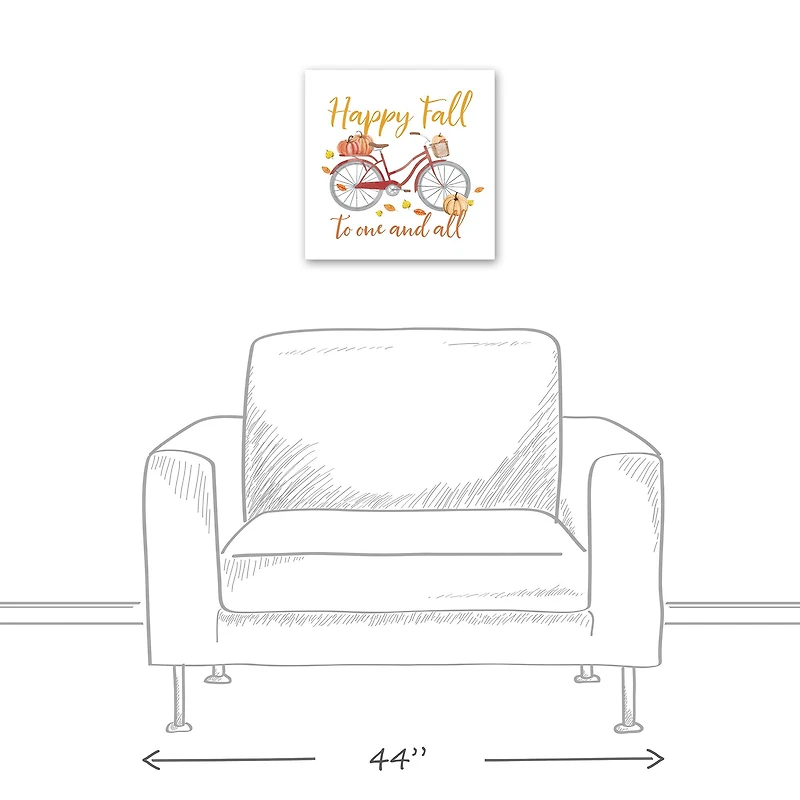 Happy Fall Bike Canvas Wall Art