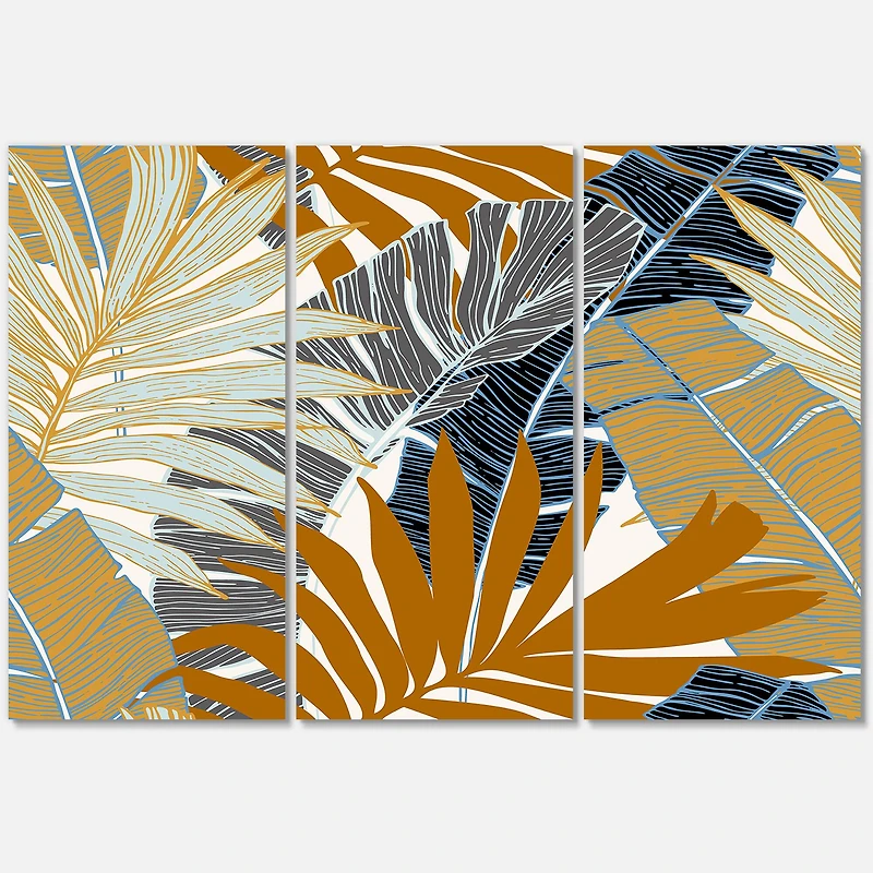 Designart - Abstract Tropical Summer Palm Tree & Banana Leaves