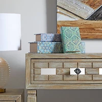 Geometric Floral Canvas Faux Book Box Set