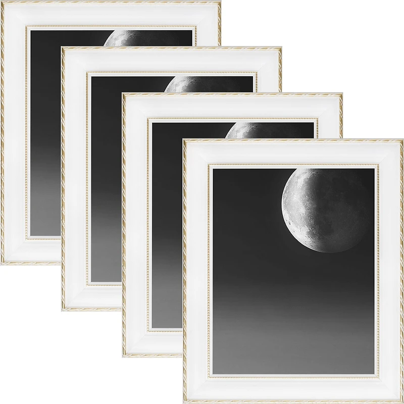 4 Pack: Craig Frames Victoria White and Gold Picture Frame